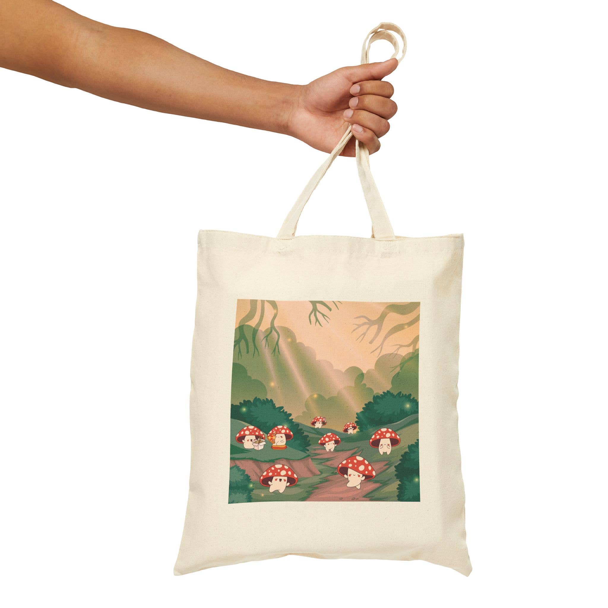 Laney's Castle - Wholesale Tote Bag - Unisex - Mushroom Party Canvas Tote Bag – Cottagecore Fall Design2