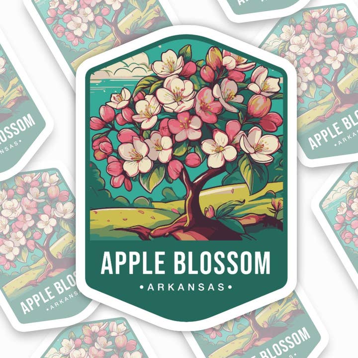 Vinyl sticker - Arkansa State flower "Apple Blossom" for wholesale by With Love, Ell