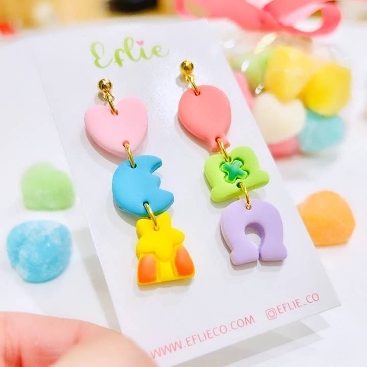 Eflie - Wholesale Dangle earrings - St Patrick's Lucky Charms Marshmallow Clay Earrings