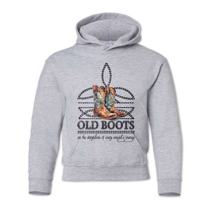 OLD BOOTS Boot Stitch Cowgirl Youth Western Pullover Hoodie for wholesale by Remuda Western Wear