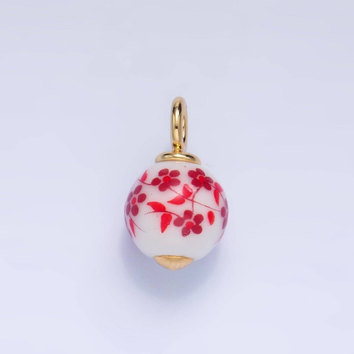 Aim Eternal – Pendente/pingente individual por atacado – Pingente de Gota de Cerâmica com Cogumelo Floral Natural Revestido a Ouro 24K e Concha do Mar para Animais de Estimação12