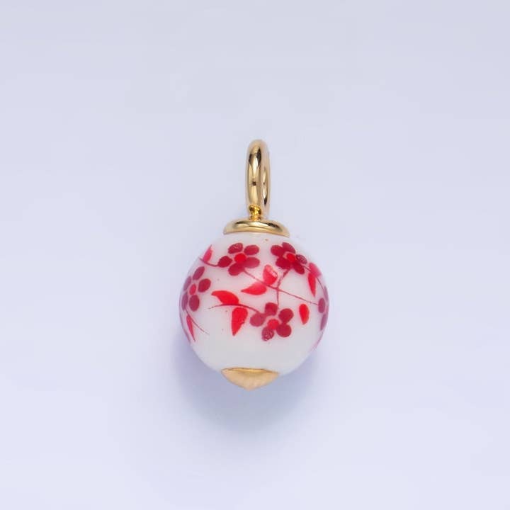 Aim Eternal - Wholesale Individual charm/pendant - 24K Gold Filled Nature Floral Mushroom Pet Sea Sell Ceramic Drop Charm12