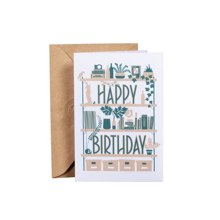 Biglietto di auguri di compleanno con libreria per la vendita all'ingrosso da parte di Gold St. Press