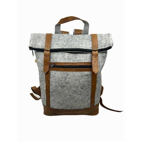 Fibres of Life - Wholesale Backpack - Women's - Felt & Natural Leather Backpack - Singles