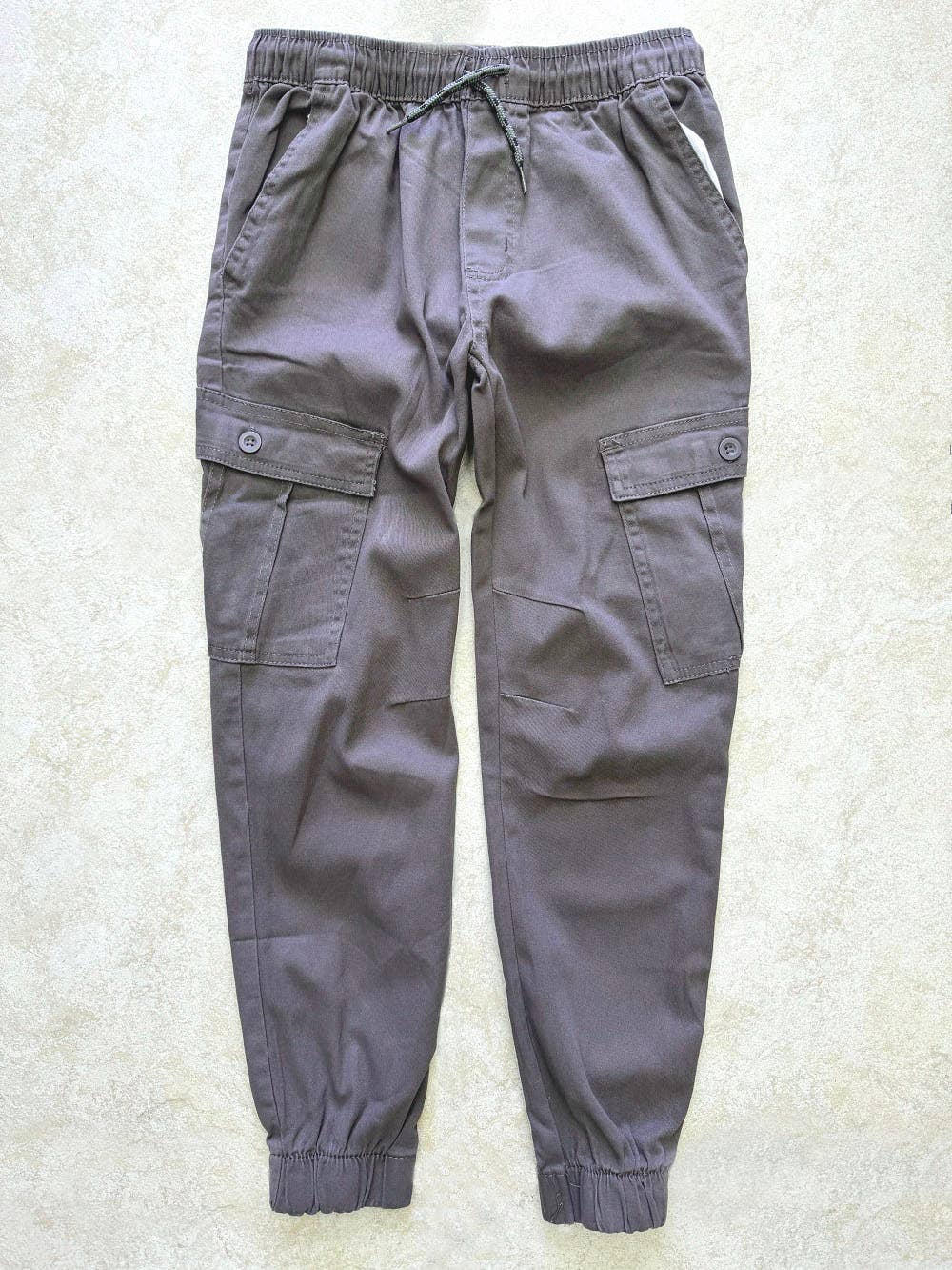 Charcoal Boy's Pull-On Twill Cargo Jogger Pants (Charcoal)  for wholesale on Faire1