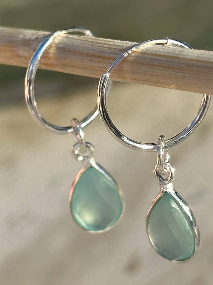 chalcedony teardrops for wholesale by Clover House