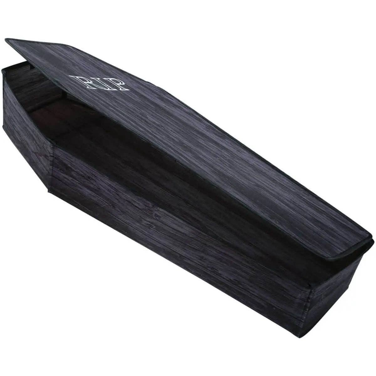 Party Expo, LLC - Wholesale Decorative Tabletop Object - Life-Size Instant Wooden Coffin Prop with Lid0