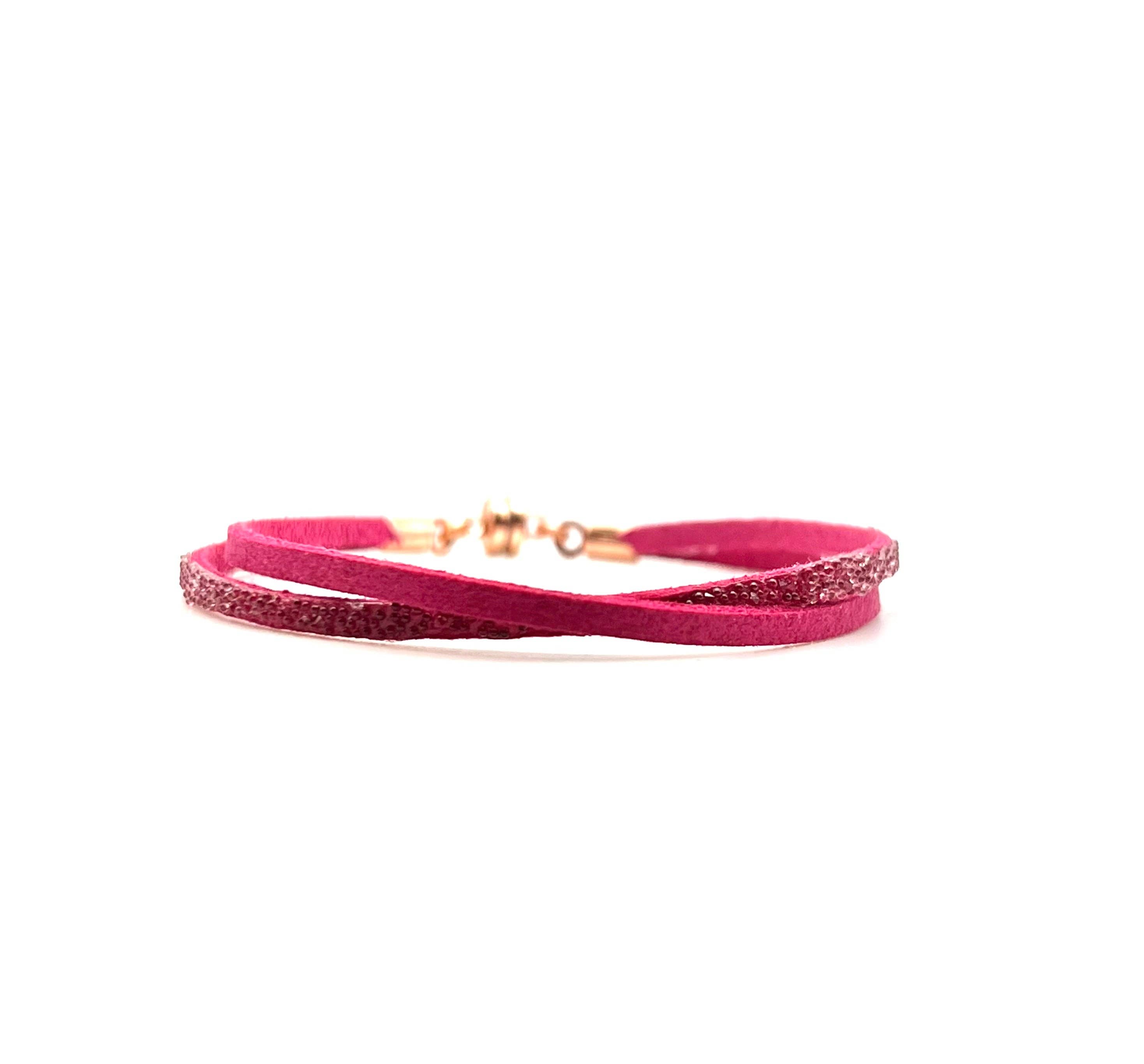 She.Rise - Wholesale Bangle Bracelet - Single Thin Split Fuchsia Antique Pink