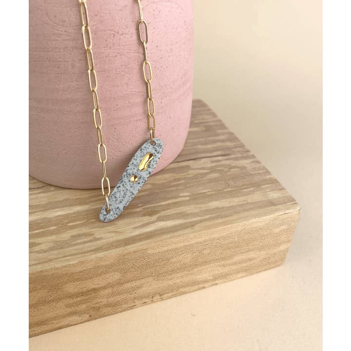 Barrow PDX - Wholesale Pendant/Charm Necklace - Lascaux Necklace - Ceramic Abstract Necklace, Goldfill Chain5