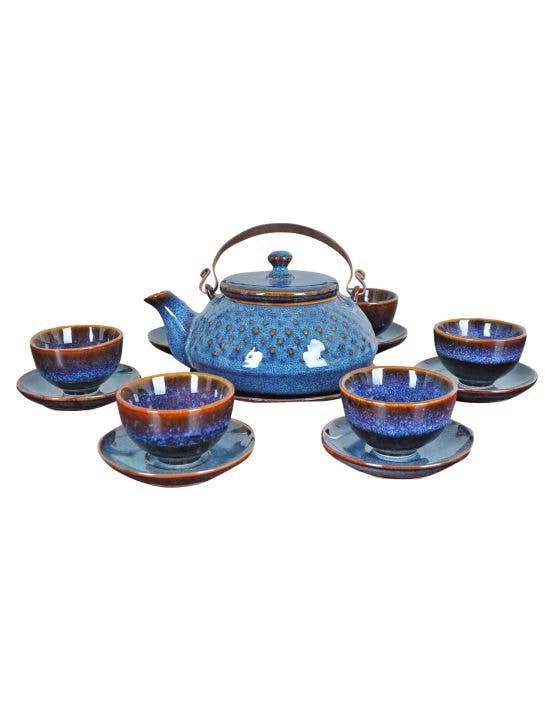 Khla - L'épicerie du Mékong – wholesale Tekanna – Vietnamesisk porslinsteakanna (platt)2