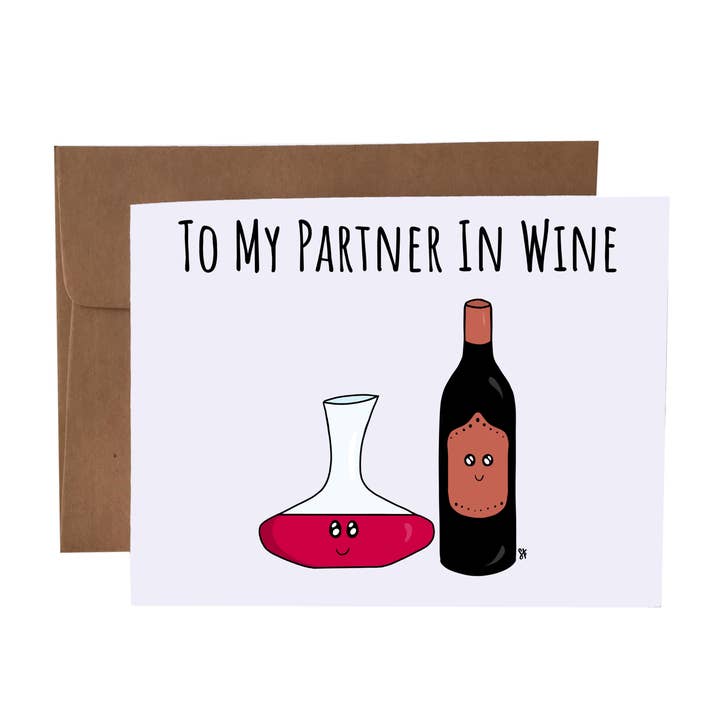 SKP ink – wholesale Kärlekskort – Till min partner i vin pun hälsningskort