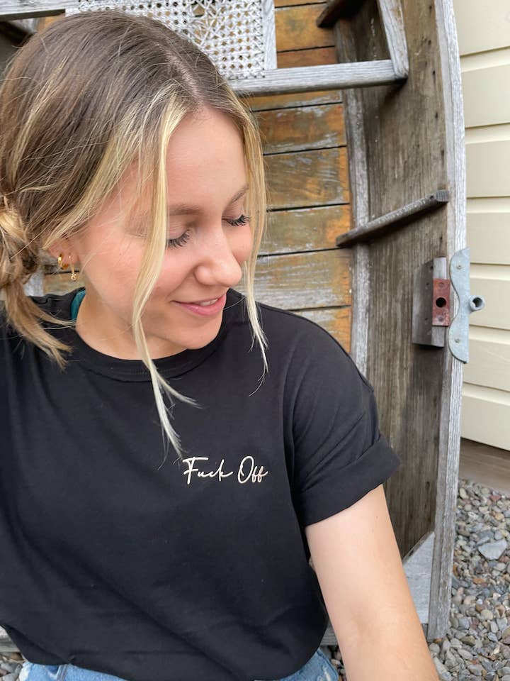 F Off Tee - Black w/Gold Foil for wholesale by Sakran & Shaw