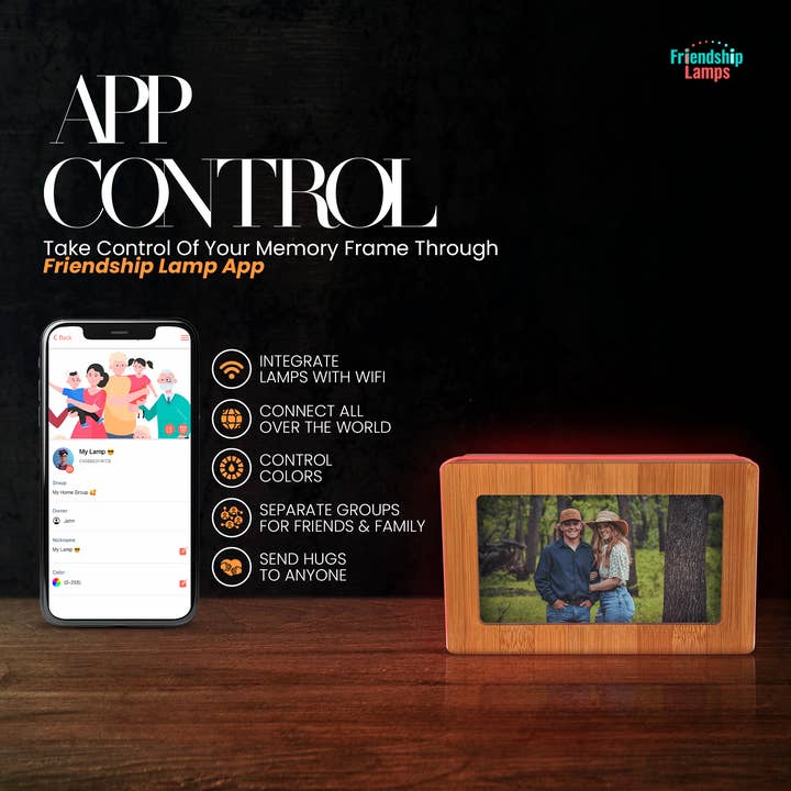 Friendship Lamps by Filimin - Wholesale Picture Frame - Memory Digital Friendship Frame – Smart Wi-Fi Photo Frame Lamp for Long Distance Connection5