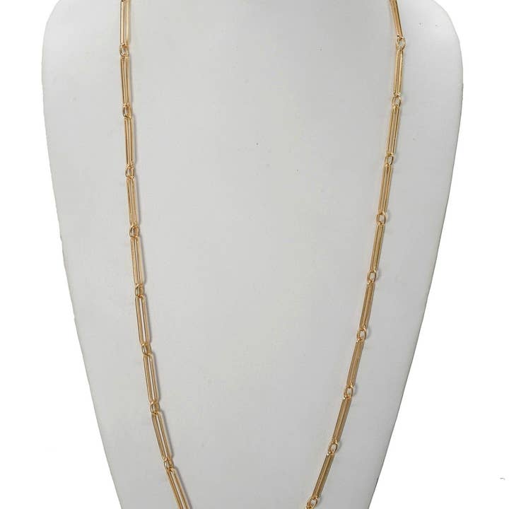 MiMi Wholesale - Wholesale Link & Chain Necklace - Long Oval Chain Toggle Link & Chain Necklace