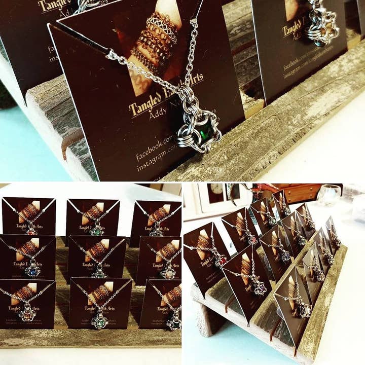 Gifted Shop Works, LLC - Wholesale Jewelry Stand & Display - Weathered Wood Earring Card Holder Stand Display3