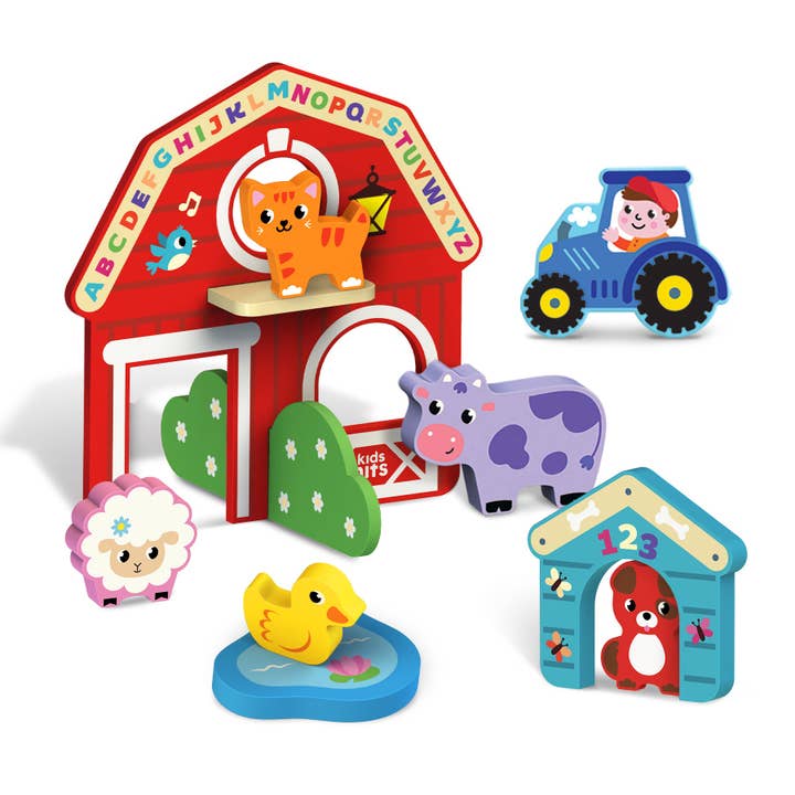Kids Hits: Unleash Creativity with the Wooden Farm Set for wholesale by Fainotoys