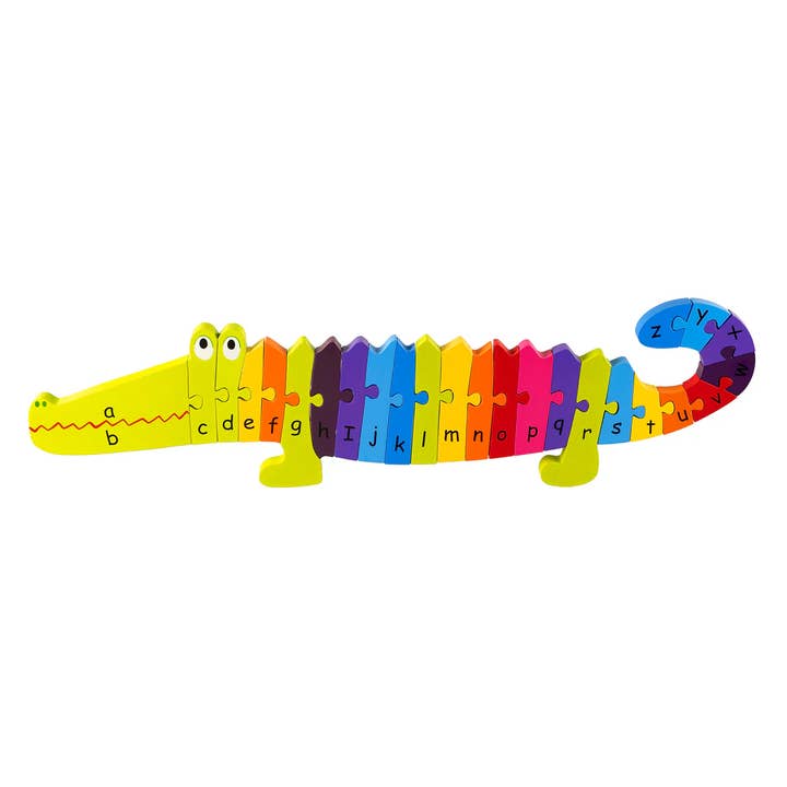 Puzzle de l'alphabet en forme de crocodile (FSC®) pour la vente par Orange Tree Toys