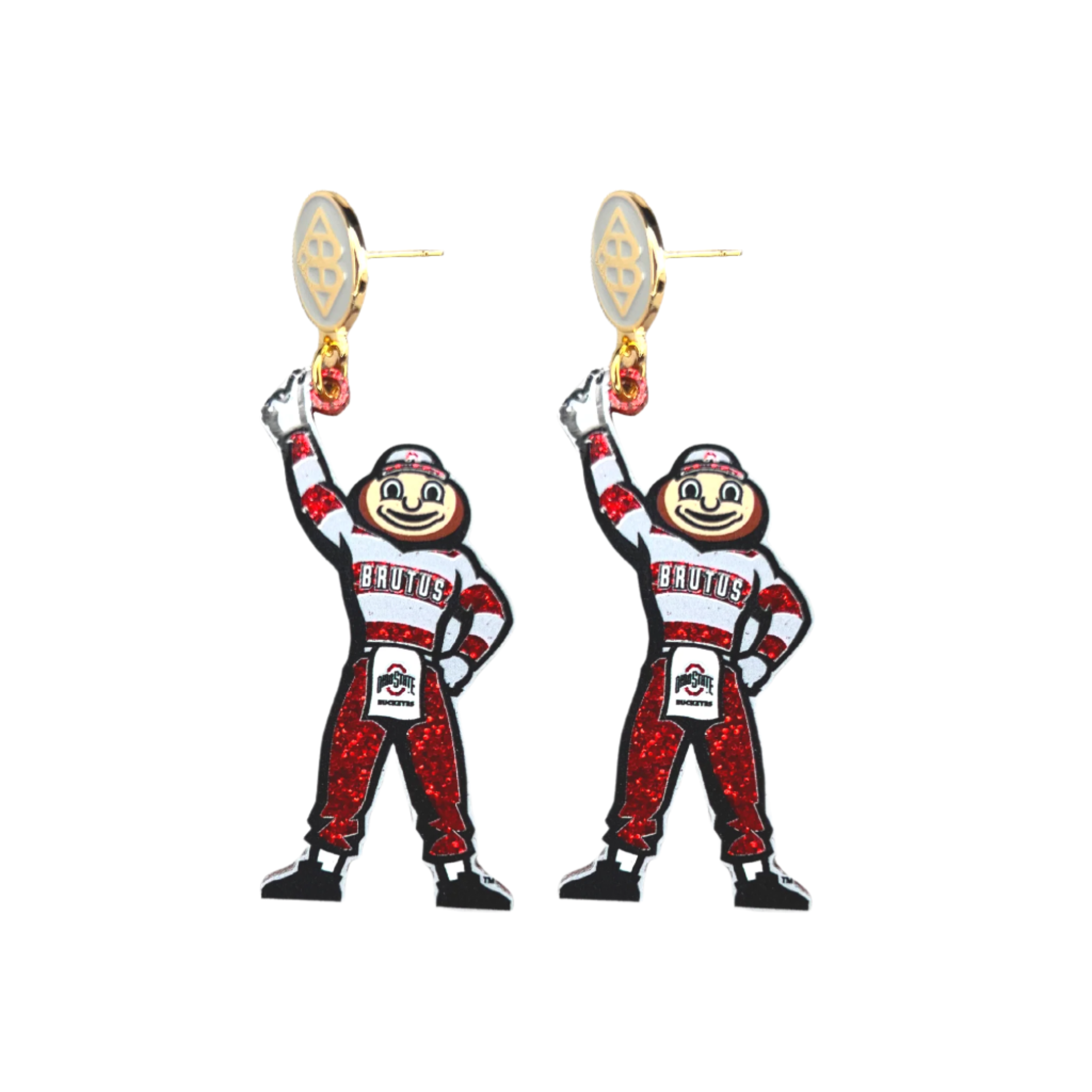 Brianna Cannon - Wholesale Dangle Earrings - Ohio State Brutus Buckeye Earrings0