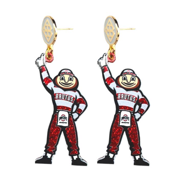 Brianna Cannon - Wholesale Dangle Earrings - Ohio State Brutus Buckeye Earrings0