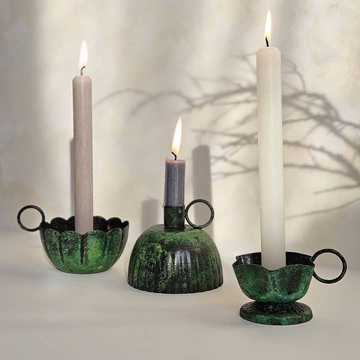 Bohemia Design - Wholesale Candle Holder - Vintage Moss Candle Holder, Scallop