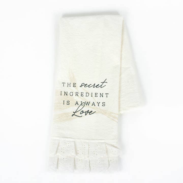 Adams & Co. - Wholesale Tea Towel - 15682 - 17x24 dsh twl (LOVE) wh/gy/tn Thanks