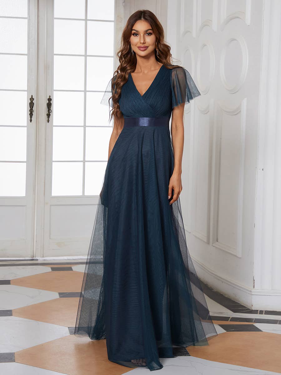 Ever-Pretty - Vente Robe de soirée – femme - Robe de demoiselle d'honneur trapèze à col en V32