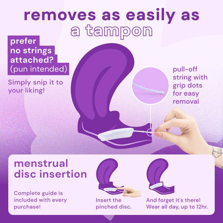 Purple Bodyotics Comfydisc Reusable Menstrual Disc (Pack of 2) for wholesale on Faire