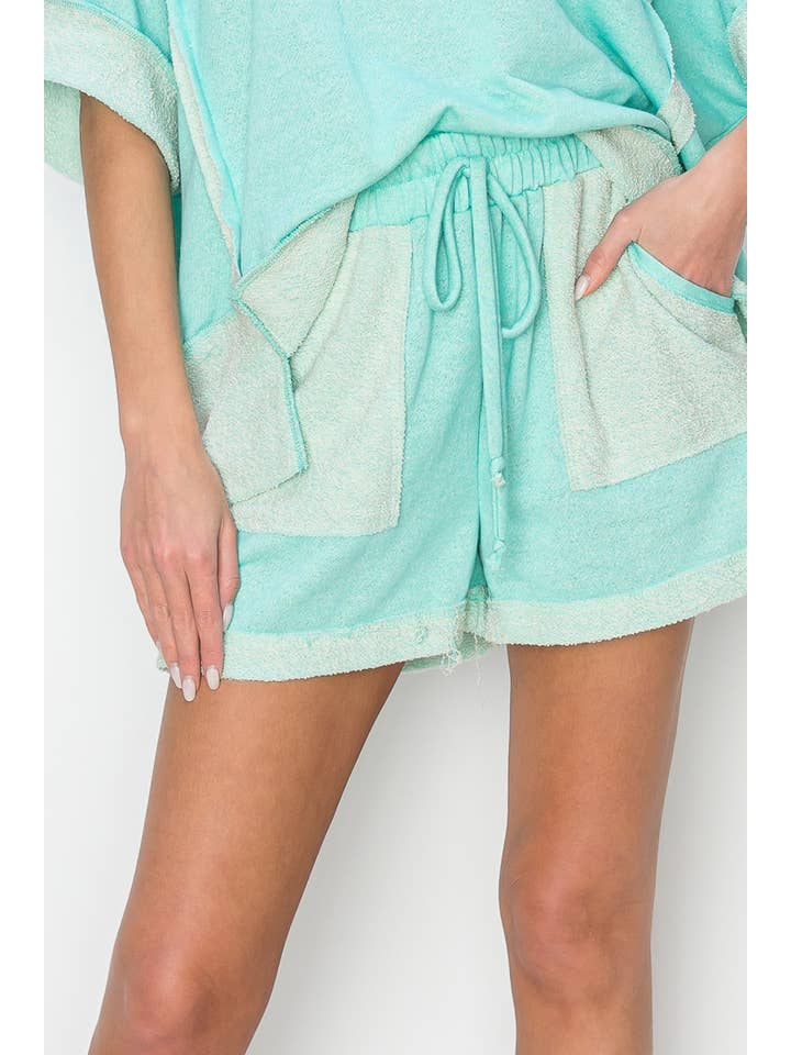 J.Her - Wholesale Lounge Shorts - Women's - LoopTerry Cont Pocket Shorts HP5720.10