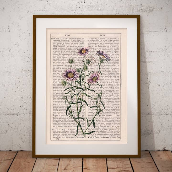 Margaridas selvagens em arte lilás Flower Wall por atacado de PRRINT!