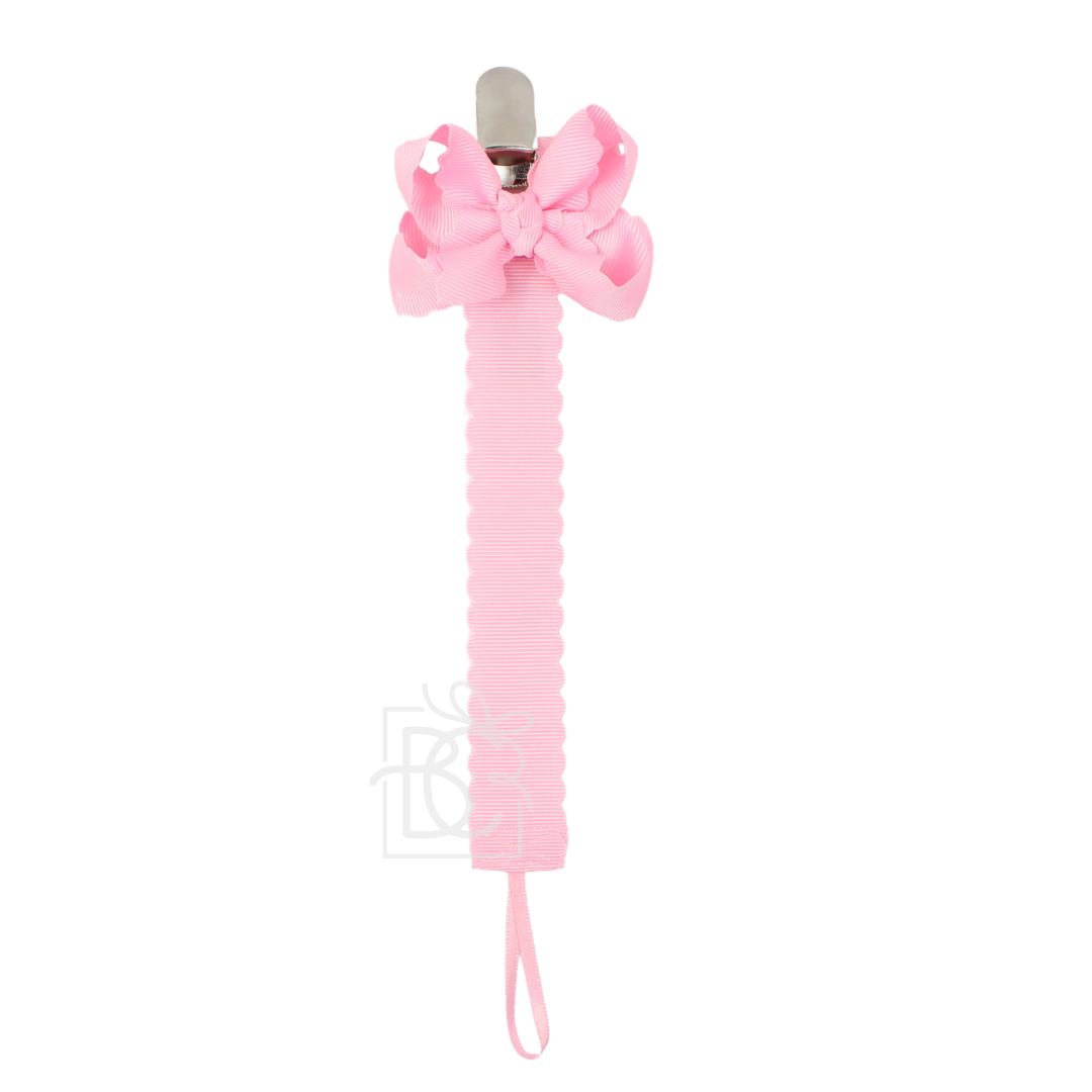 Beyond Creations, LLC - Wholesale Pacifier Clip - Baby - Scalloped Grosgrain Pacifier Clip w/ Detachable Bow3