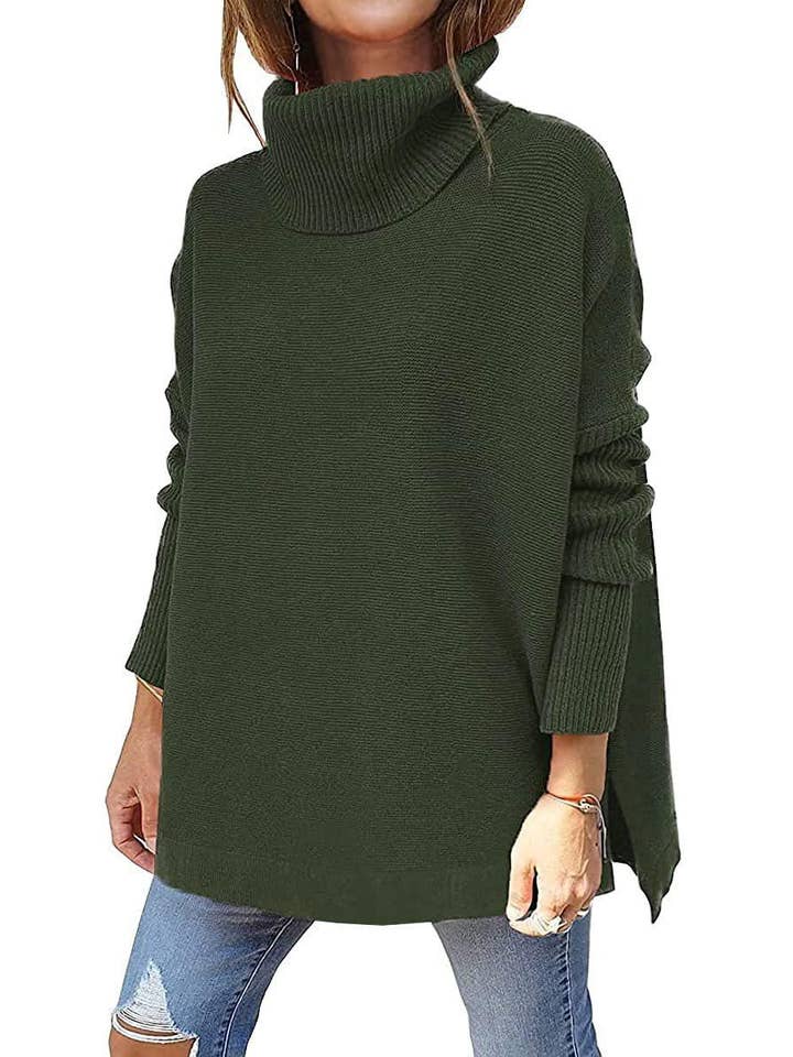 Sweetkama - Wholesale Tunic - Women's - Sweetkama Ladies Solid Long Sleeves Mock Neck Loose Top8
