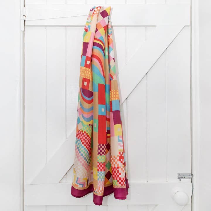 Geo Long Silk Scarf for wholesale by COLLIER CAMPBELL
