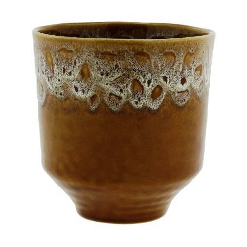 Otis pot 2-tone ocher L for wholesale by Ceramics Limburg