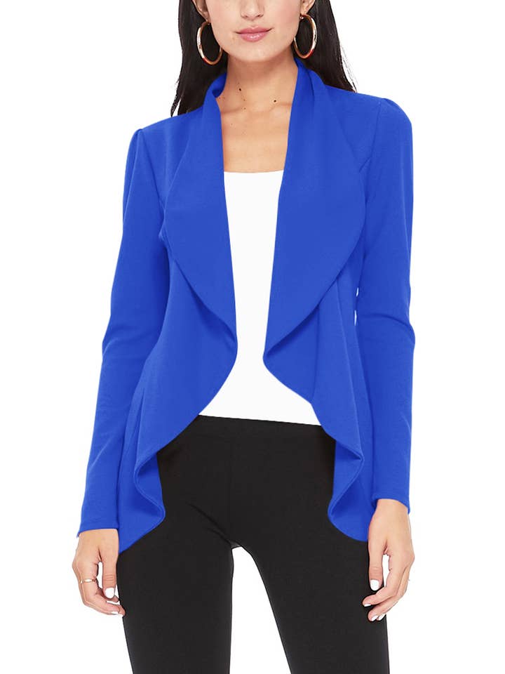 MOA COLLECTION - Wholesale Blazer - Women's - Women's Solid Casual Career Blazer Jacket9