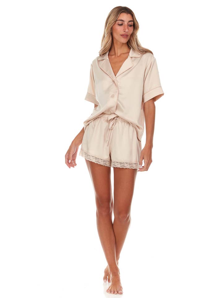 Flora Nikrooz - Wholesale Sleepwear Set - Women's - Selena Solid Notch Set