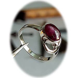 The Goddess healer Sterling Ring - Vital Star Ruby for wholesale by Crystal Earth Sterling