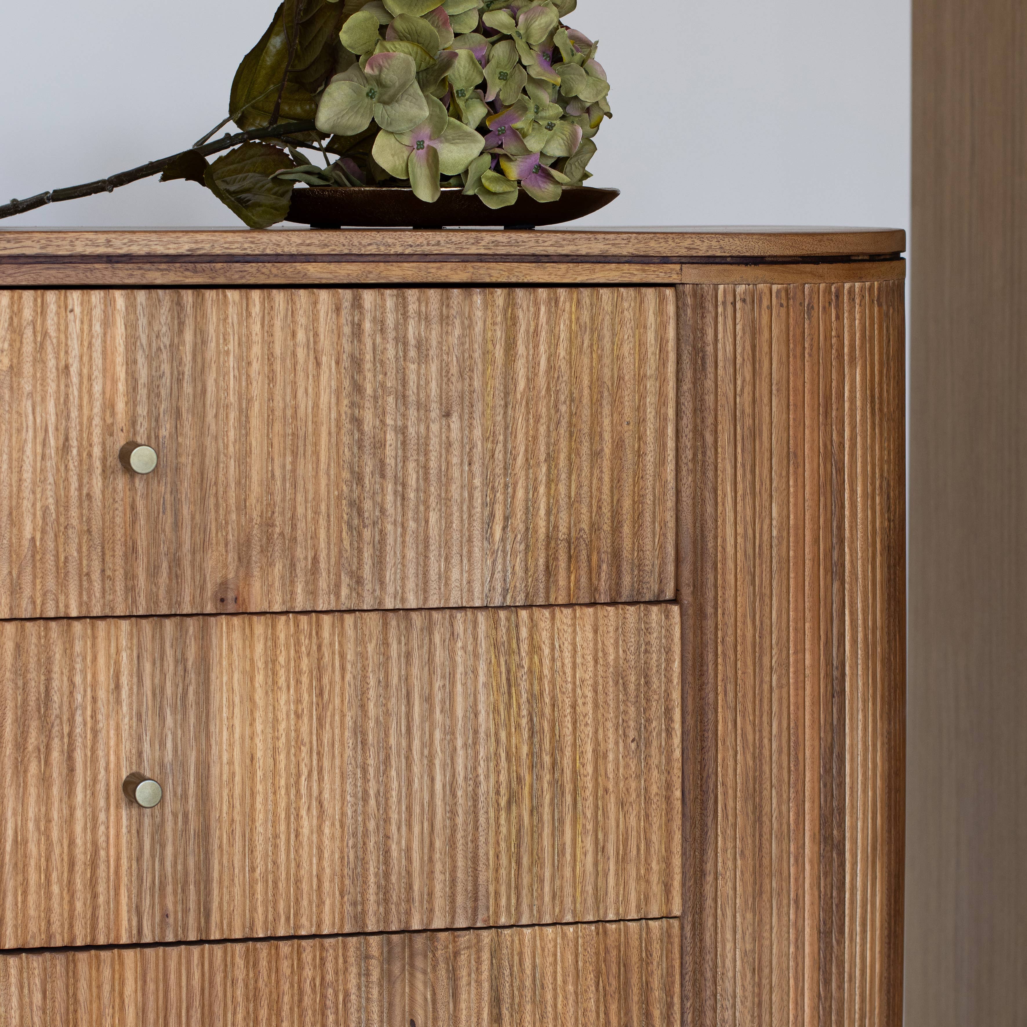 Now's Home - Vente Armoire - COMMODE 3 TIROIRS BOIS DE MANGUIER PIEDS MÉTAL DORÉ 110 LIMA3