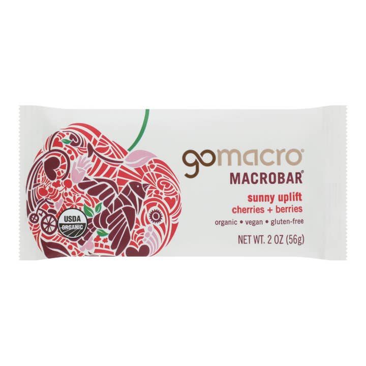 Gomacro Cherries & Berries Organic Bars 2oz, Pack of 12 for wholesale by Everyday Supply Co