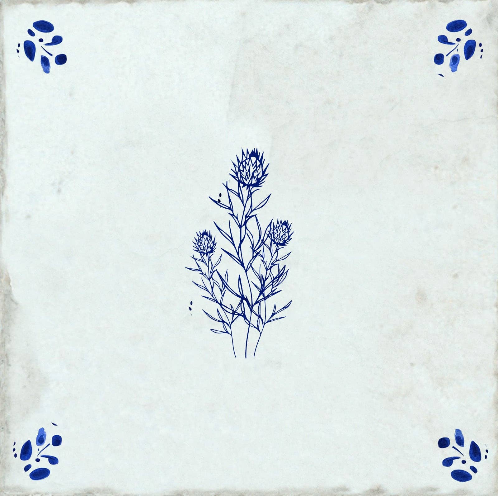 Mi Alma LLC - Wholesale Wall Tile - Hand-Drawn Delft Flower Design Tile Stickers – Easy Peel & Stick Wall Tiles for Effortless Home Makeover Model - D529