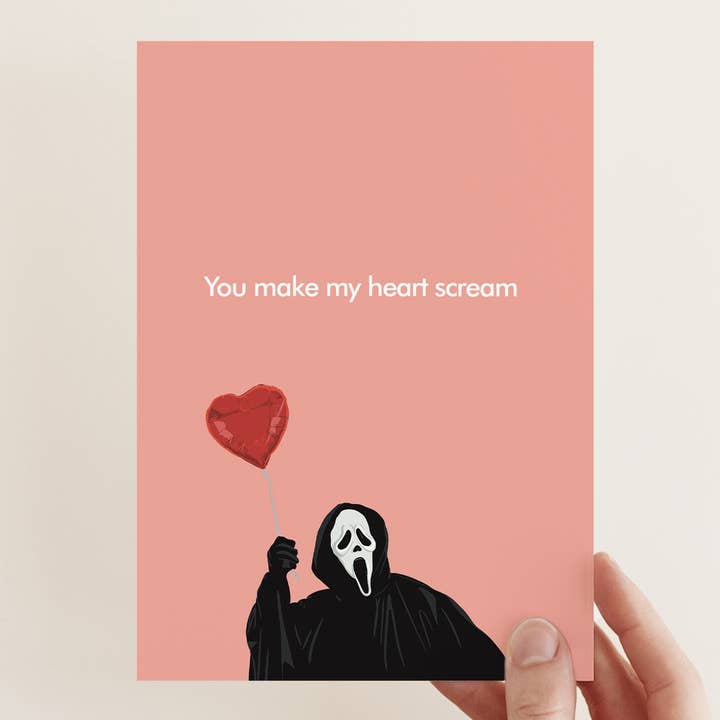 Bonne Nouvelle - Wholesale Love Card - Scream Horror Film Love Card - You Make My Heart Scream