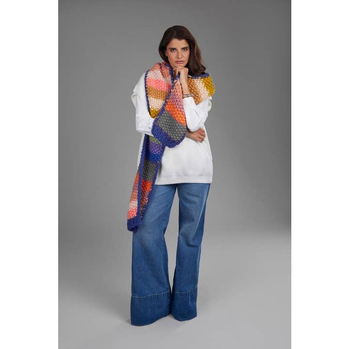 SAACHI - Wholesale Scarf - Women's - Rainbow Knitted Chunky Scarf