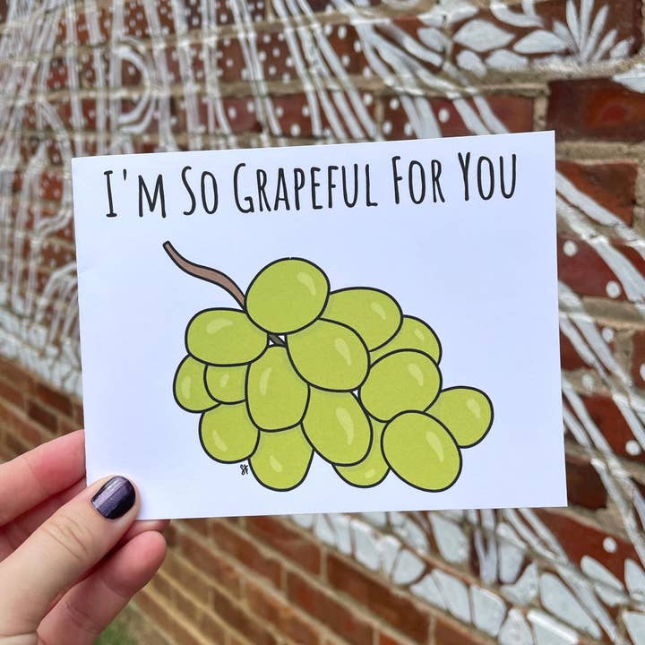 SKP ink - Venta al por mayor Tarjetas de amistad - I'm So Grapeful For You | Tarjeta de felicitación Grape Pun2