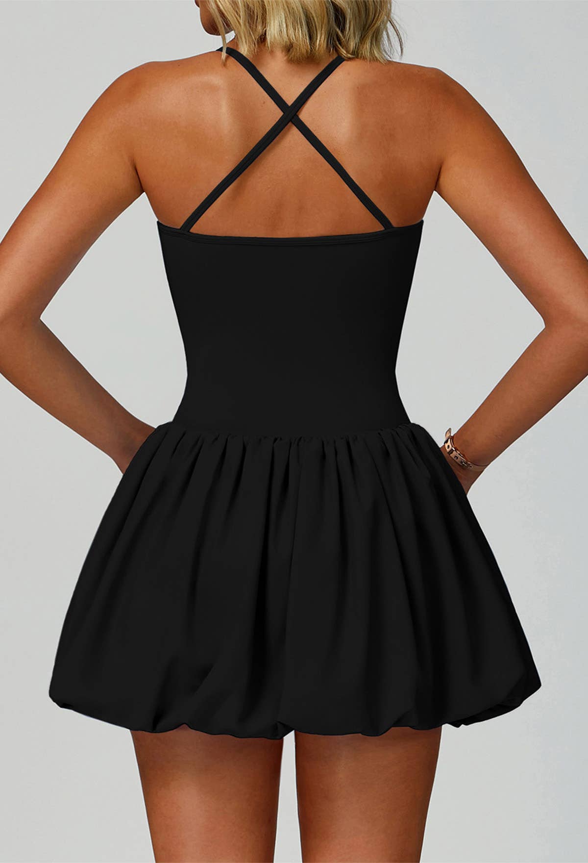 Crave by FW – wholesale Athletic dress – Women′s – Cross Back Tennis Dresses with Short and Pocket11