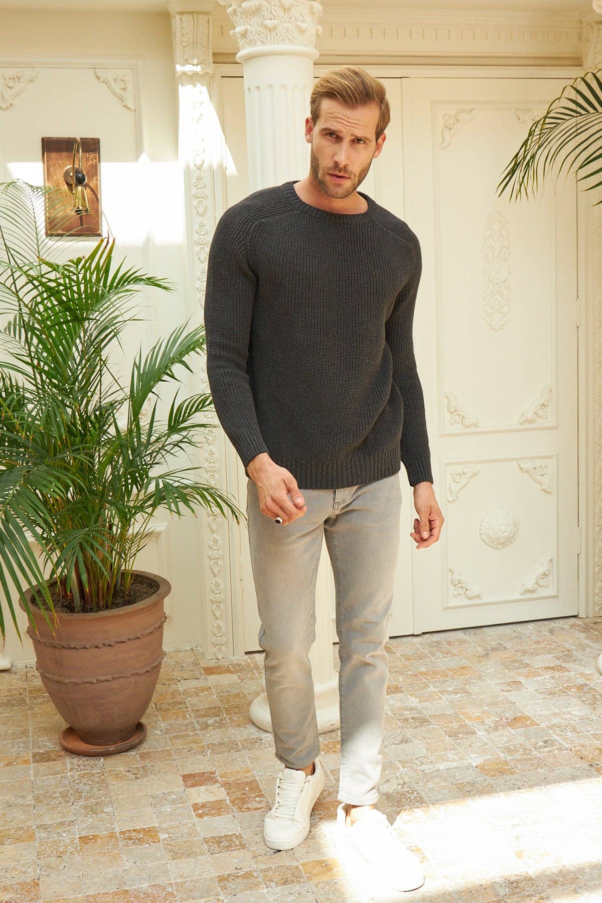 Wear Sierra - Wholesale Knit Sweater - Men's - Men's Long Sleeve Crewneck Mid-Weight Pullover Sweater13