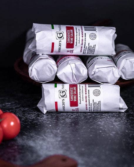 The Italians' Pantry - Wholesale Salami - Giorgio's Naturals, Sangiovese Wine Salami 5oz6