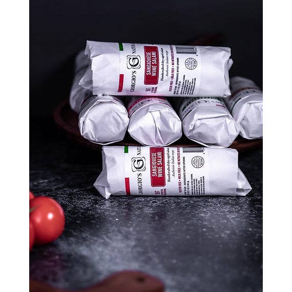 The Italians' Pantry - Wholesale Salami - Giorgio's Naturals, Sangiovese Wine Salami 5oz6