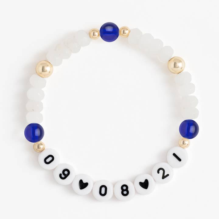 Birthstone Beaded Stretch Bracelet (September, Sapphire) for wholesale by Names For Good