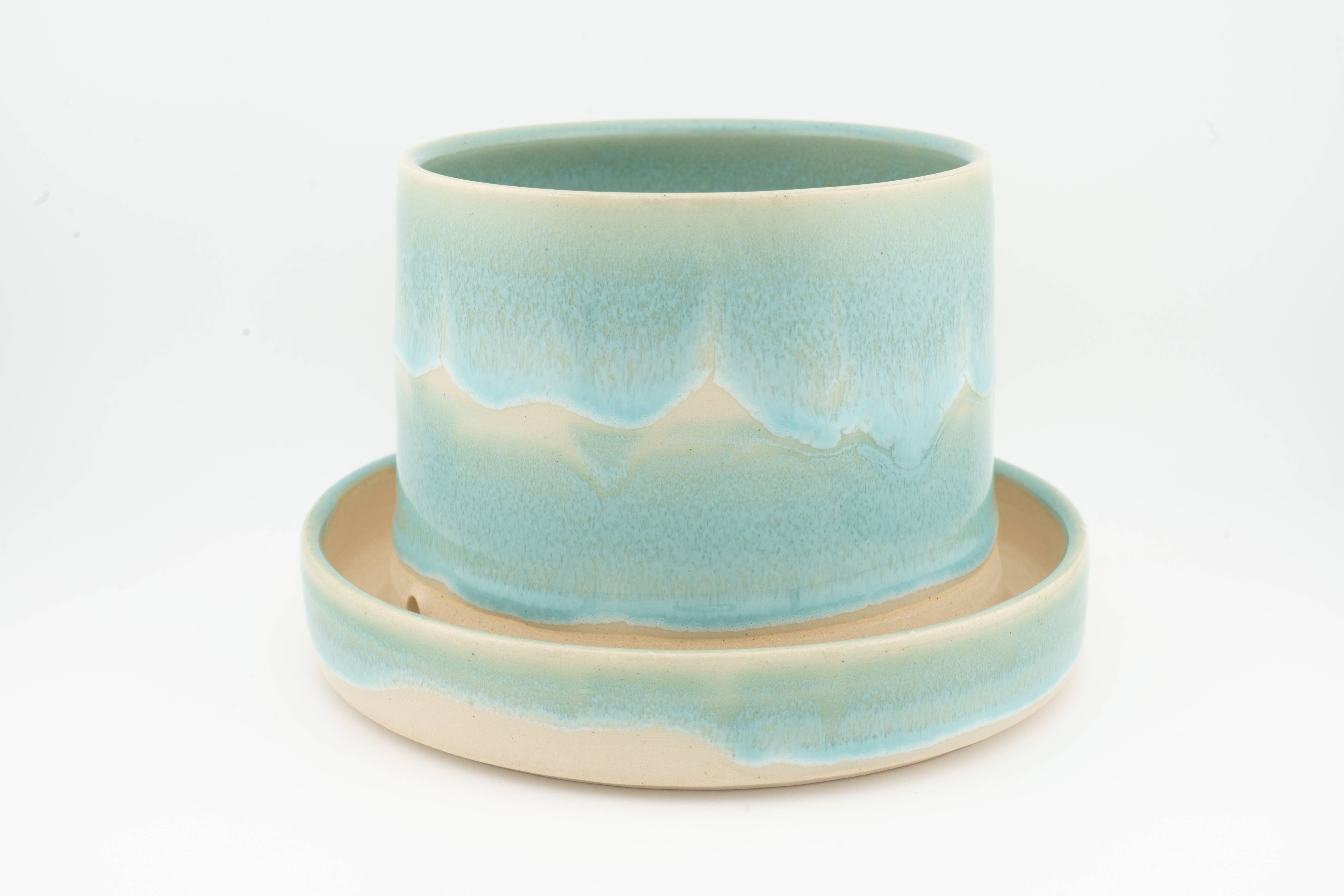 Swan City Ceramics - Wholesale Plant Pot - 4" x 4" Planter attached base drainage, Handmade Ceramic1