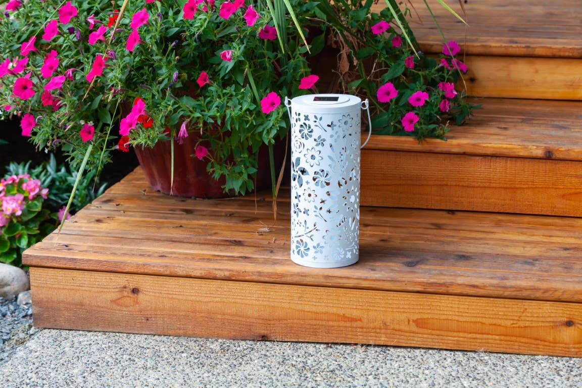 Allsop Home & Garden - Wholesale Outdoor/Lawn Light - Metal Bloom 12" Outdoor Solar Lantern - White18