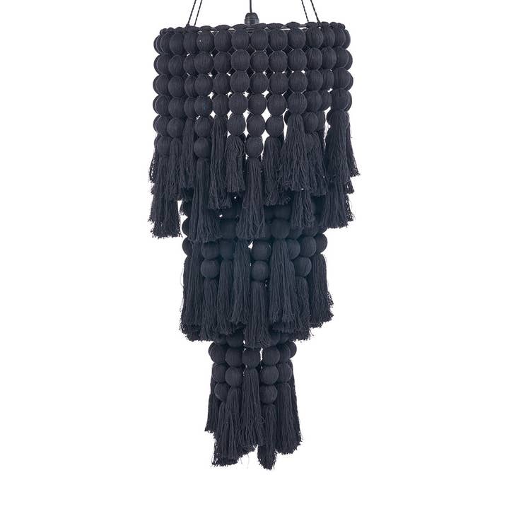 The Nomad Cotton Chandelier - Black - XL for wholesale by Bazar Bizar Living